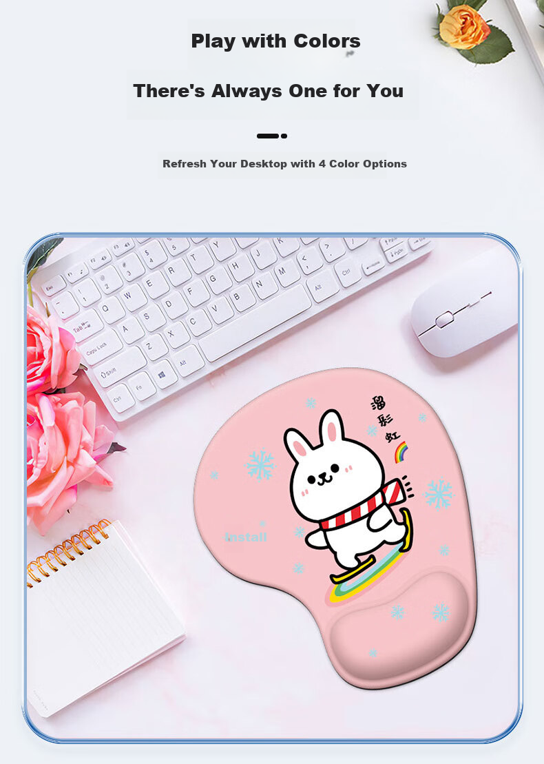 JPLAYER Women's Wrist Support Pad Creative Minimalist Laptop Mouse Wrist Rest Non-Slip Silicone Mouse Pad Wrist Protector for Men 9