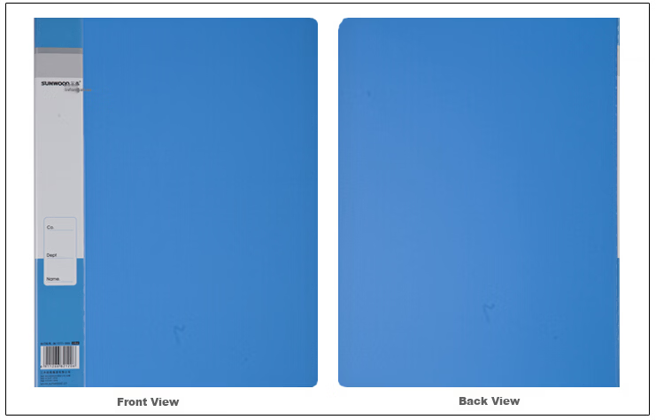 SUNWOOD 100-Page Standard Document Binder/Loose-Leaf Storage Binder/Insert Pocket File Folder/Slant Inner Pocket Office Supplies Blue F100AK-1 4