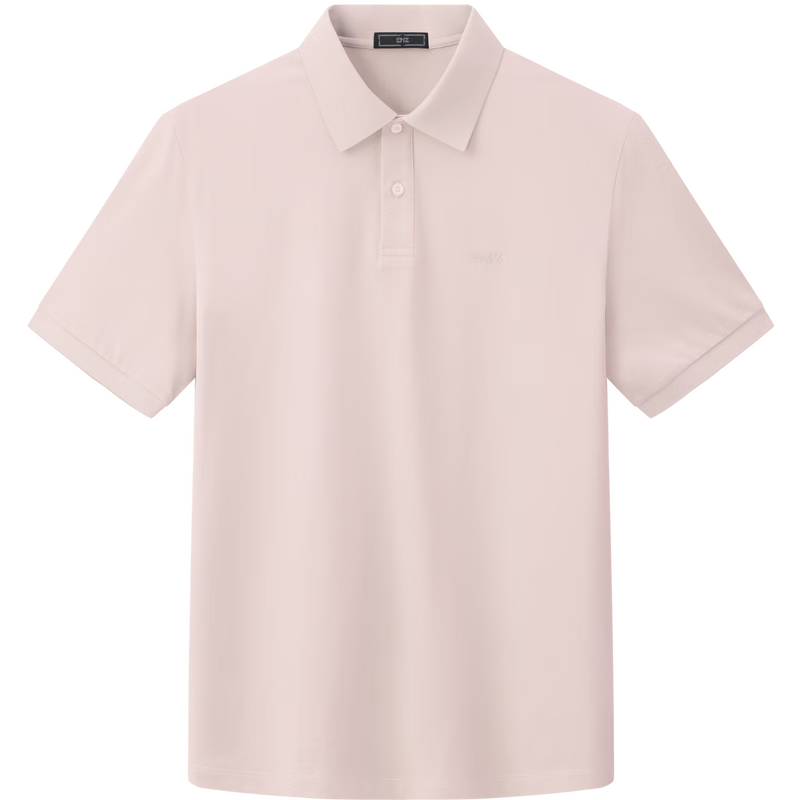 EMZ Ordos Men's Short Sleeve Polo Shirt with Mulberry Silk, Quick-Dry, Breathable, Antibacterial, Business Casual