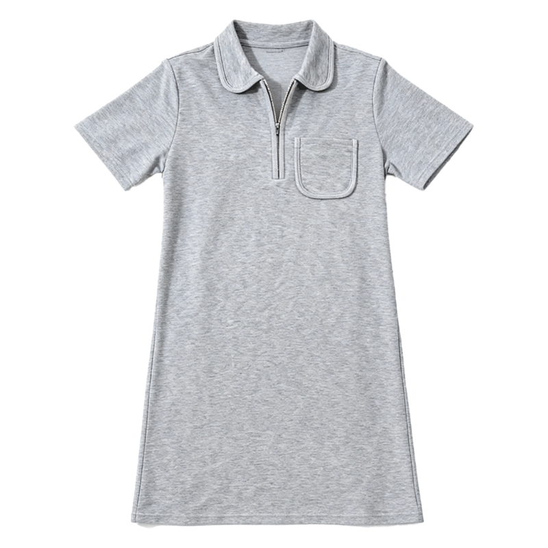 ENC Dress Polo Collar Casual Elegant Summer New Fashion Slimming Versatile Loose Straight Dress