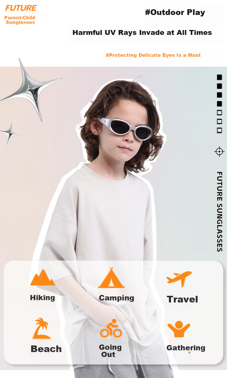 Kigo 2025 New Headband Polarized Kids Sunglasses Liquid Silver for Boys and Girls Age 6-12 7