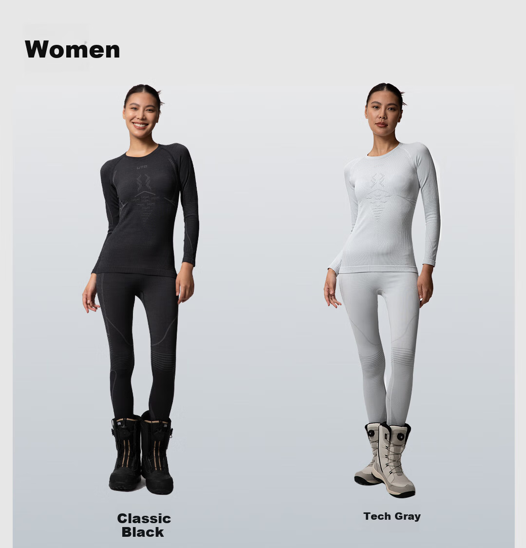 UTO Merino Wool Quick-Dry Base Layer Set Unisex Ski Mountaineering Thermal Underwear Classic Black Men’s L 18