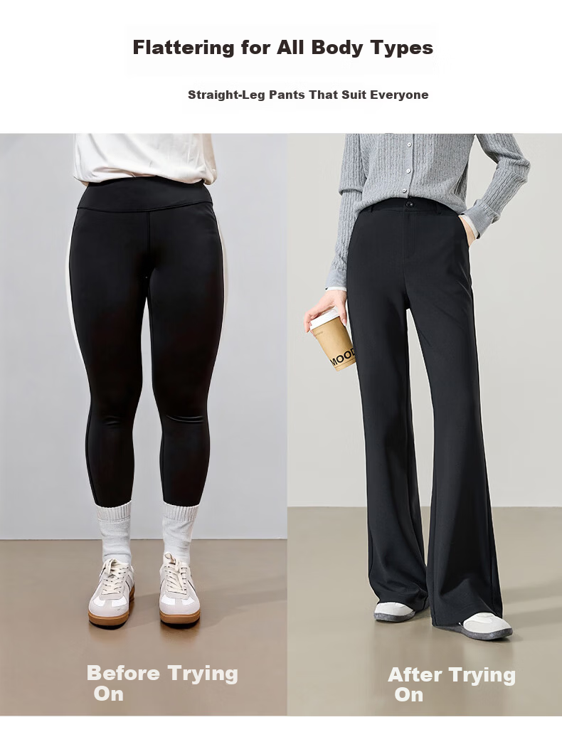 ESE-Y Women's Micro Flared Pants 2026 Spring New High Waist Slim Fit Draped Stretch Office Trousers Midnight Black 30S 8