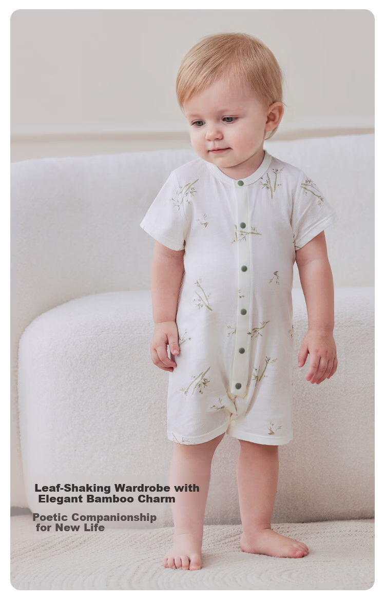 Babylove Anxinrou Baby Romper Summer Thin Cotton Breathable Short Sleeve Bodysuit Pajamas 3