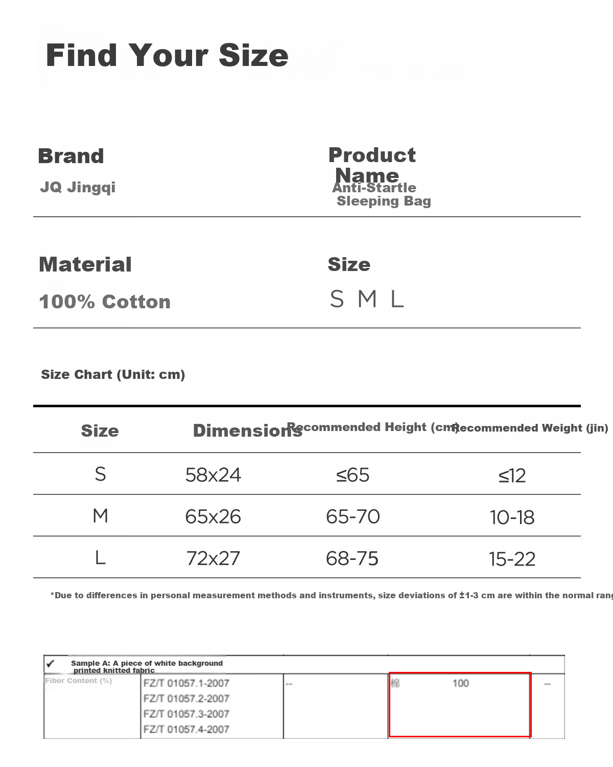 JOYNCLEON Newborn Baby Sleeping Bag Anti-startle Swaddle Pure Cotton Kick-proof Blanket Blue M jsd177270 13