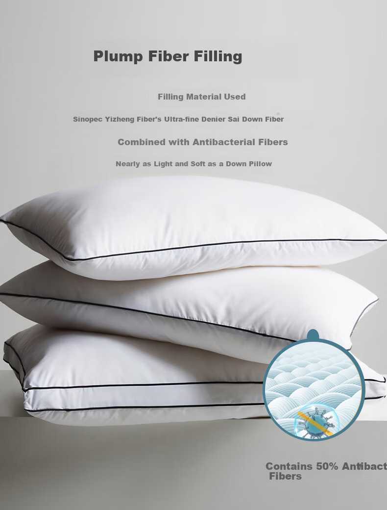 Luolai Home Textiles Hotel Antibacterial Mite-Resistant Soft Pillow Low Pillow Pair White 46*72cm 4