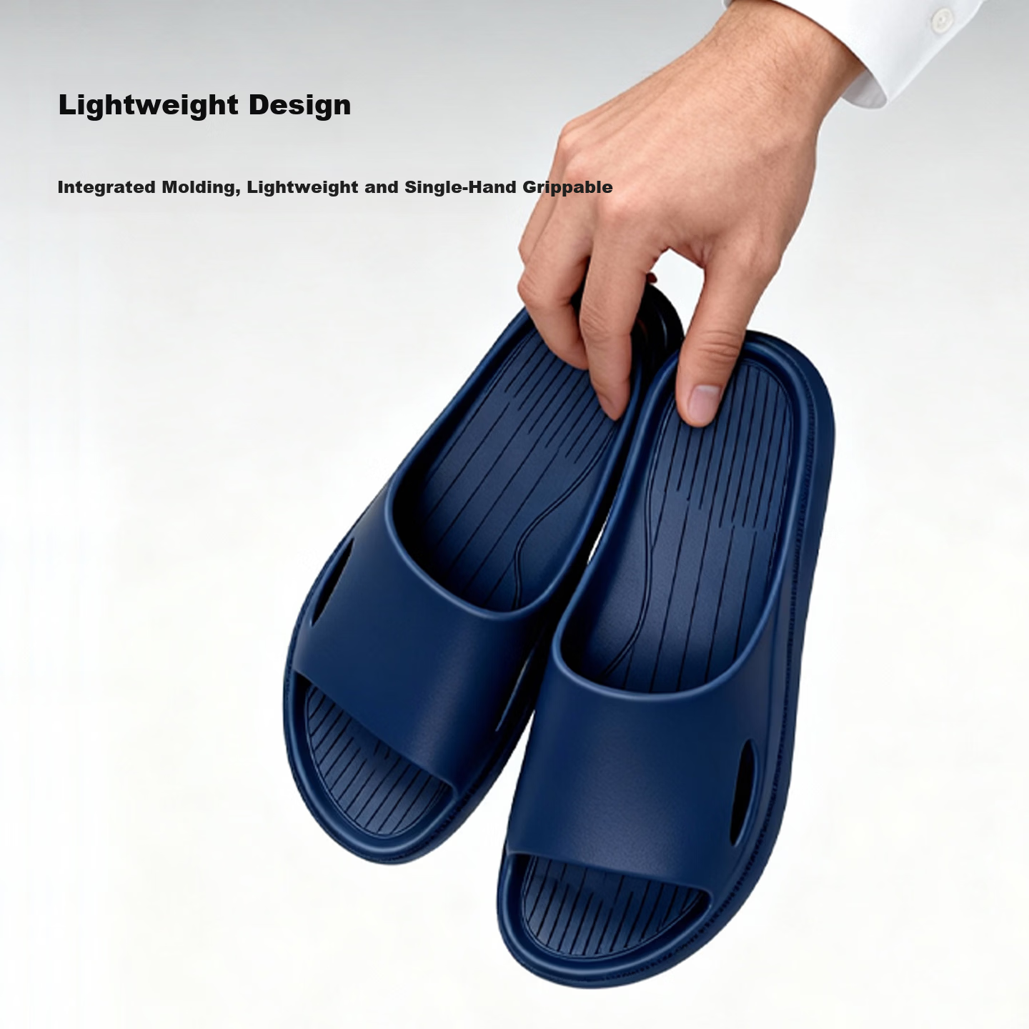Qiumuxi Men's Slip-Resistant Thick-Soled EVA Indoor Quiet Home Bathroom Couple's Slippers with Soft Sole Feeling