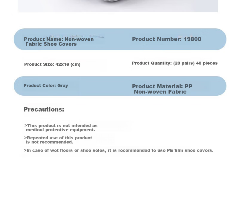 Deli Non-woven Large Waterproof Shoe Covers for Machine Room Home Use Disposable Dustproof Breathable Indoor Thickened Non-slip Shoe Covers 40pcs Gray 19800 14