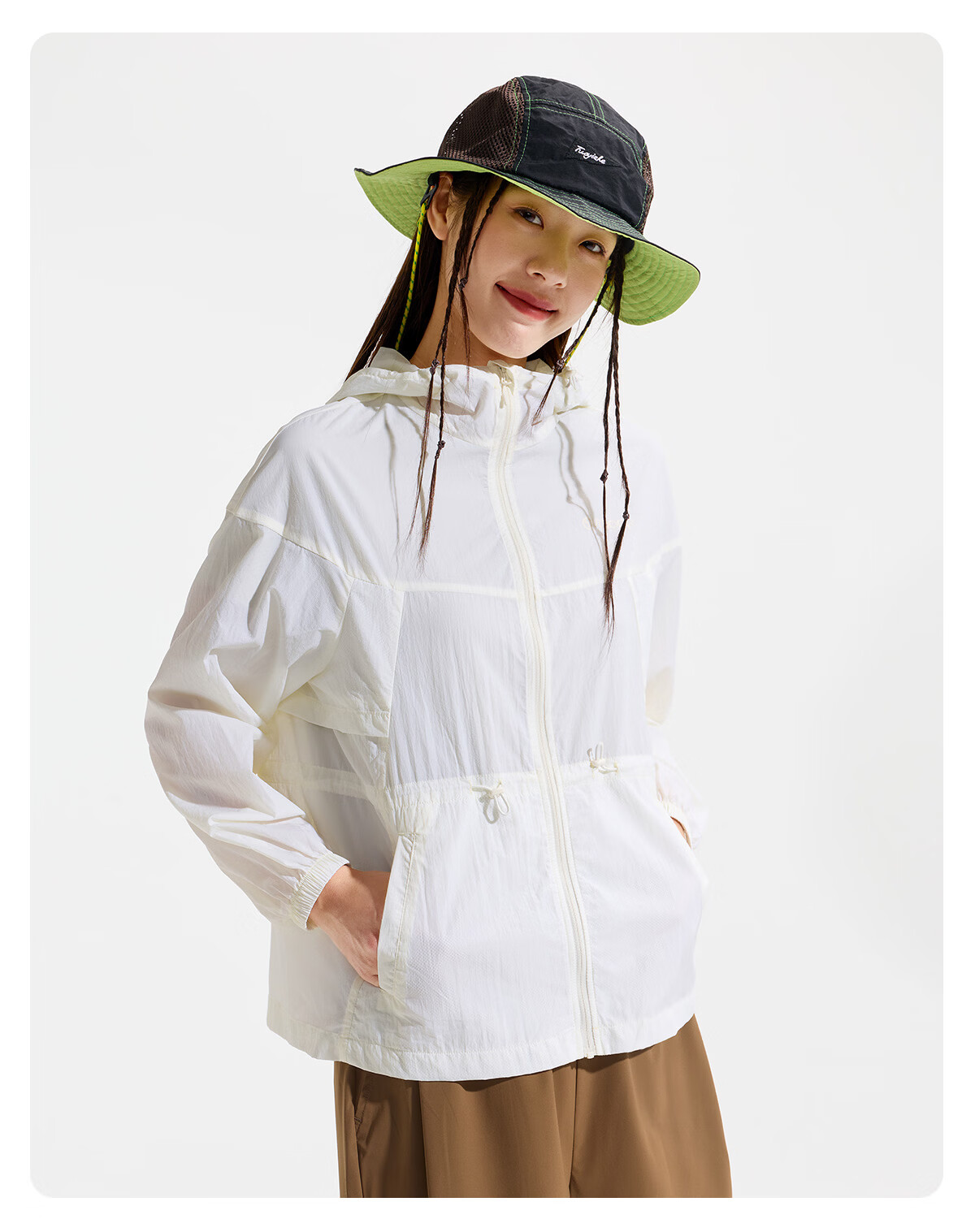 OUTDOOR PRODUCTS Women's Original Yarn UV Protection Jacket 26 Spring Summer Camping UV50+ Lightweight Breathable Skin Jacket OFPF522401 Light Water Blue 17