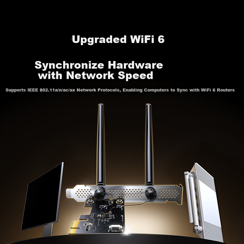 UGREEN PCIe WiFi6 Wireless Network Card Bluetooth 5.4 Dual-Band 5G AX900 Internal Card Bluetooth 2-in-1 Motherboard WiFi Module for Desktop PC
