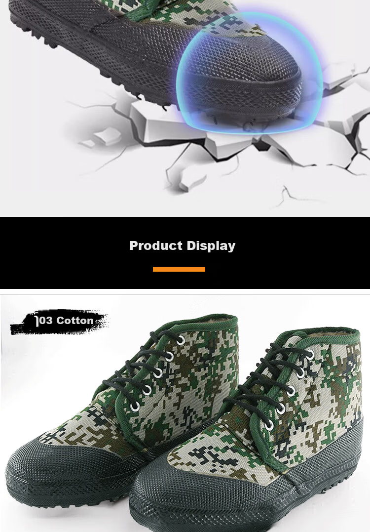 BOVFN High-Top Rubber Work Shoes Labor Protection Shoes Winter Non-Slip Camouflage 103 Cotton Size 42 6