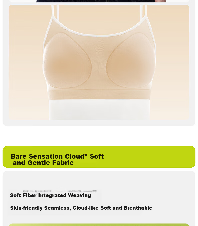 Half-Training Camisole with Chest Pad, Backless Bra, Integrated Inner Wear and Outer Wear, Cloudy Gray, Size S 9