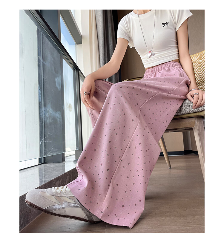 2026 New Summer Women's Loose High-Waist Wide-Leg Floral Casual Pants 19