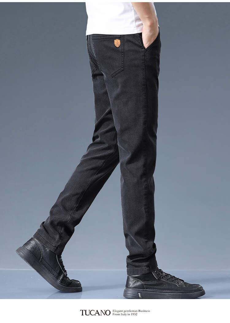 TUCANO Men's Casual Pants Spring Summer Business Loose Straight Trendy Versatile Long Pants Black 32 2