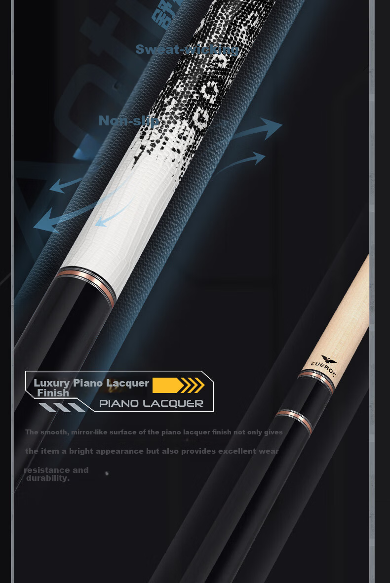 Kurok Galaxy 2 Big Head Billiard Cue Chinese Black 8 American 9-Ball Table Cue Exclusive Cue Case Set 16 Colors 9