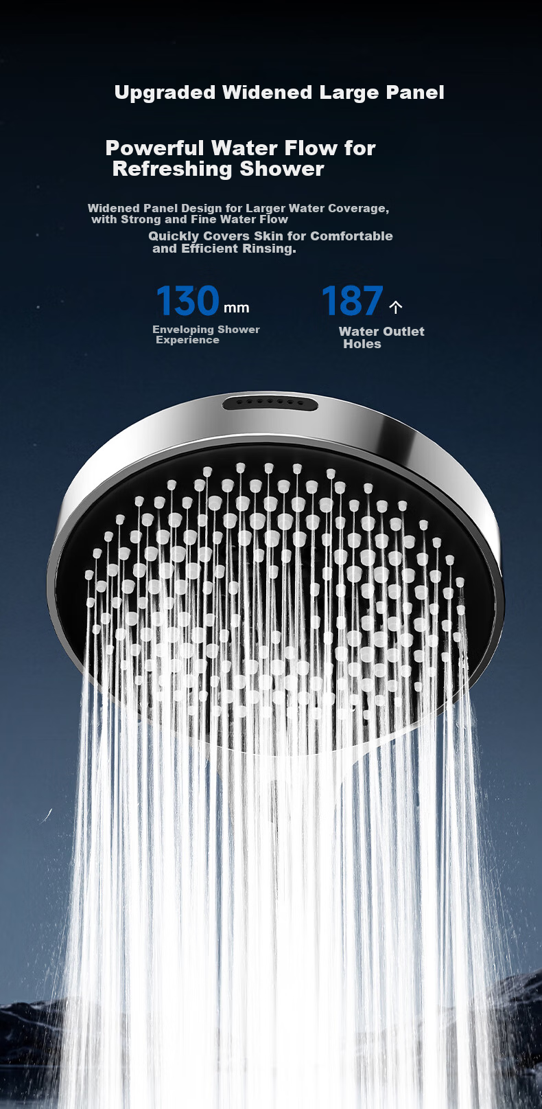 SUPOR Turbo Powerful Pressurized Handheld Shower Head Large Water Flow with Spray Gun Infinite Adjustment Silver S 4