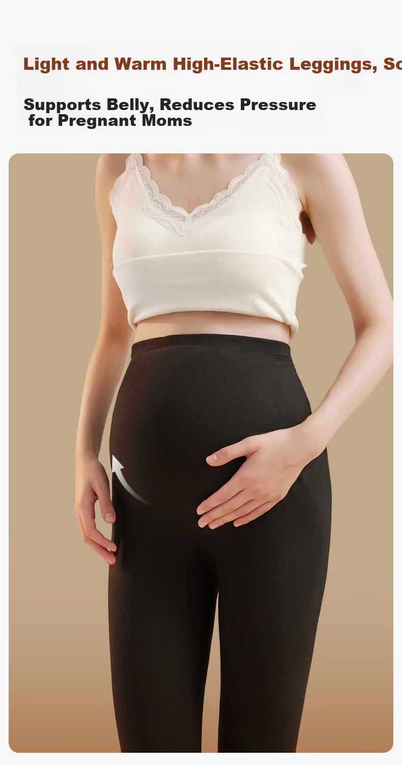 MiiOW A-Class Baby Grade Premium Maternity Thermal Leggings Women Autumn Winter Full Pregnancy Postpartum High Waist Thermal Pants 4