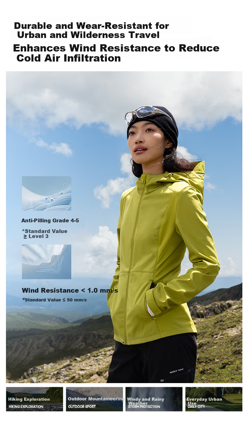 MOLY VIVI Slim Fit Softshell Jacket Women Waist-Cinching Spring Summer Outdoor Windproof Waterproof Sports Hiking Coat Magic Vivi 7
