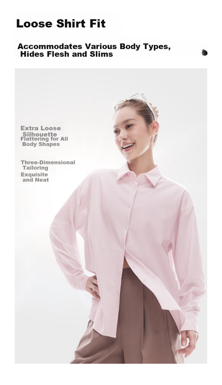 Beneunder Women's Lightweight Cooling Sun Protection Casual Outdoor Shirt AL016 Smoke Pink M 8