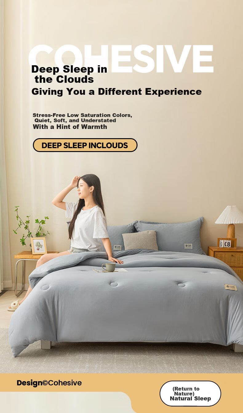 Grace Class A Fabric Spring Autumn Four-Season Double Bed Student Dormitory Quilt Comforter Air Conditioning Quilt 5 Jin 200*230cm Cream Yellow 3