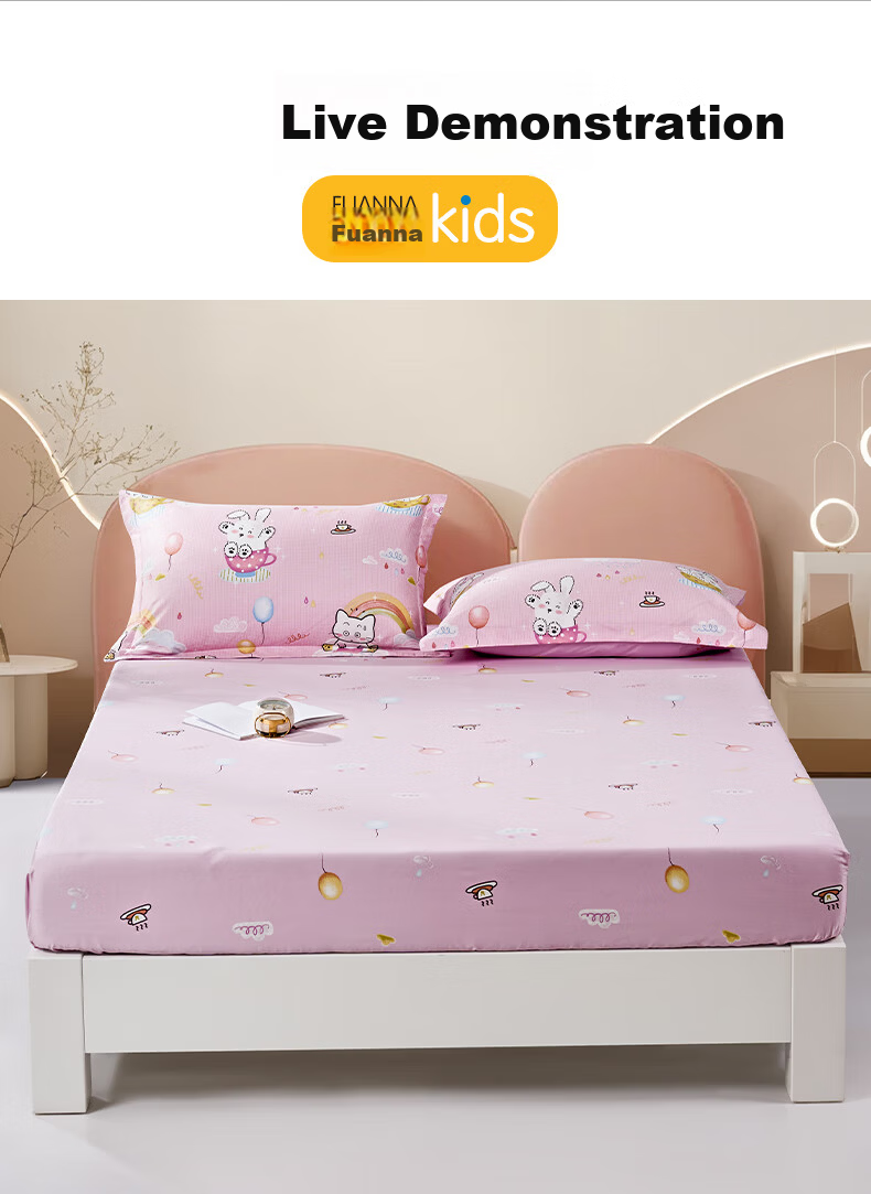 Fuannaertong Pure Cotton Fitted Sheet, Class A, 60-Count Long-Staple Cotton, Single Piece Fitted Sheet, 100% Pure Cotton Bed Cover, 180*200*30cm 12