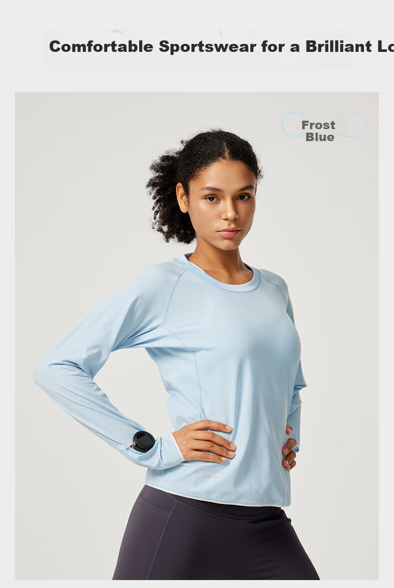 Feibit [Cotton Feel Long Sleeve 2.0] Women's Quick-Dry T-Shirt Autumn Winter Warm Base Layer Breathable Lava Orange S 14