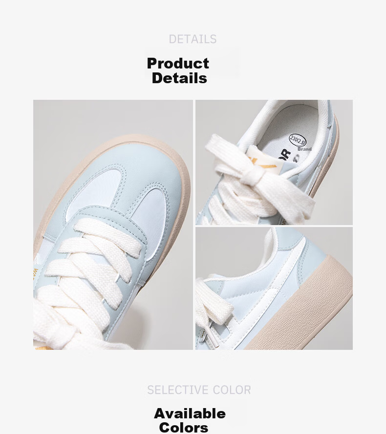 Warrior Women's Thick Sole Sneakers Lightweight Versatile White Casual Sports Shoes J700BR Off-White/Black Size 35 11