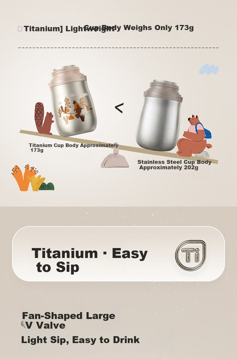 SUPOR Baby Training Cup Children's Insulated Straw Cup Pure Titanium Toddler Milk Drinking Cup for Ages 1-3 Kindergarten 12