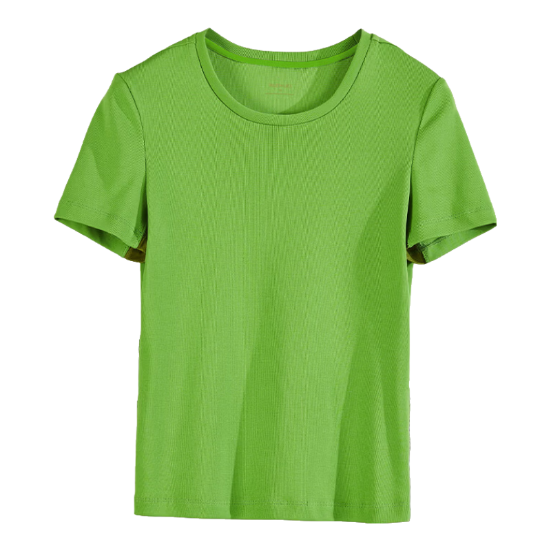 Rizhuo RIZHUO Printed Short Sleeve T-Shirt 2026 Summer New Round Neck Shoulder Summer Shirt Green S