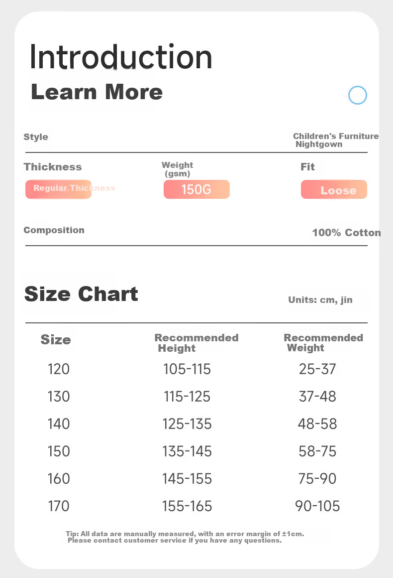 LangSha Girls' Cotton Sleep Dress A-Class Children's Pajamas Summer Thin Girls' Nightgown for Older Kids Middle School Students Homewear 8