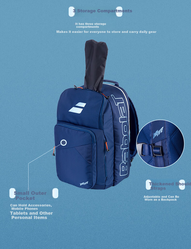 Babolat PURE DRIVE Series 12-Pack Tennis Racket Bag Professional Tennis Bag 3