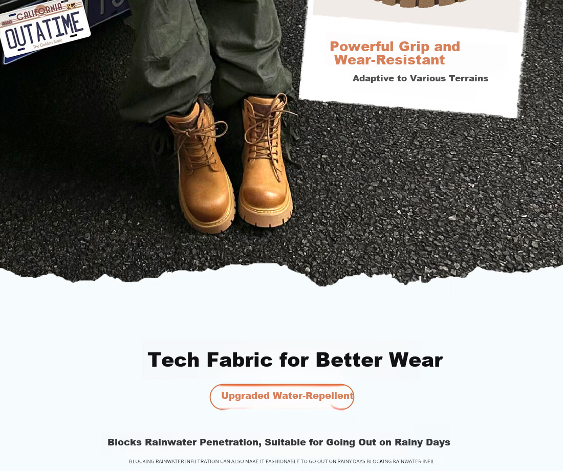 CAMEL [Shanyue] Women's Work Boots Trendy Thick-Soled Martin Boots L25W076018R Earth Yellow (Suede Lining) Size 37 21