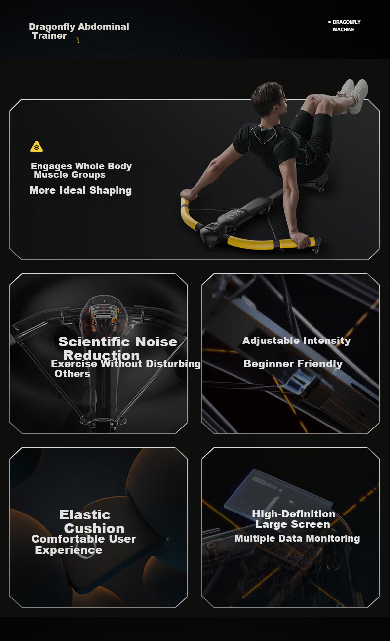 OES Ab Wheel Dragonfly Machine Fat Burning Abdominal Muscle Trainer Automatic Rebound Ab Roller Home Fitness Equipment 2