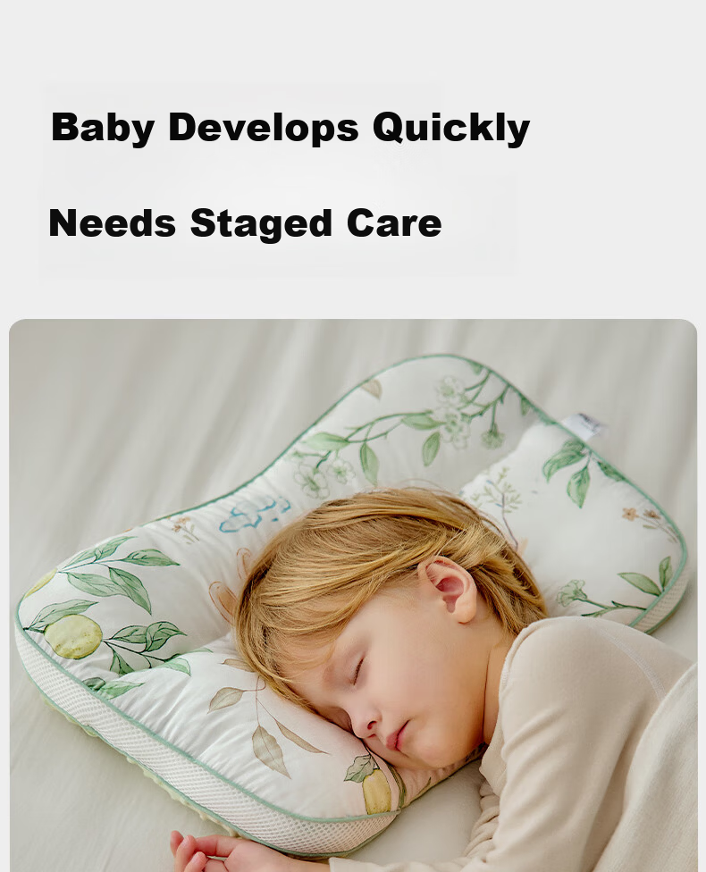 OUYUN Baby Pillow 1-3 Years Old Children's Zoned Spine Protection Shaping Pillow Kindergarten Newborn Gift Castle 7