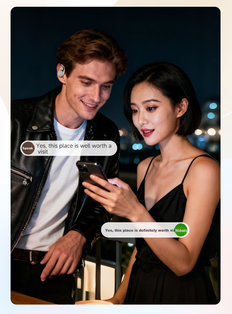 D.ROB D.ROB Clip-On AI Translation Wireless Bluetooth Earphones 2-in-1 Long Battery Life Compatible with Huawei Xiaomi Apple K75 Off-White 6