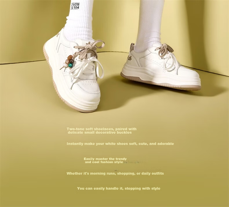 Yierkang Women's New White Sneakers Sports Casual Small Size Skateboard Shoes Bread Single Shoes 17042W White 38 2