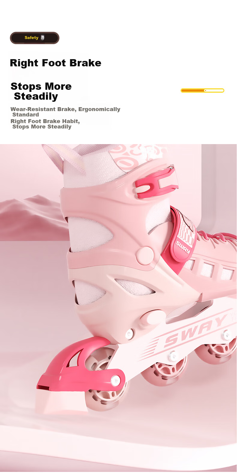 SWAY Adjustable Size Inline Skates for Kids Beginners Boys Girls Professional Adult Roller Skates 9
