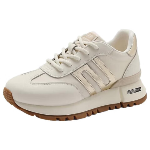 Belle Zhou Yutong Same Style Little Golden Sweet Girl 26 Spring Summer Height Increasing Breathable Casual Shoes A8D1DCM5 Beige Gold Mesh 36