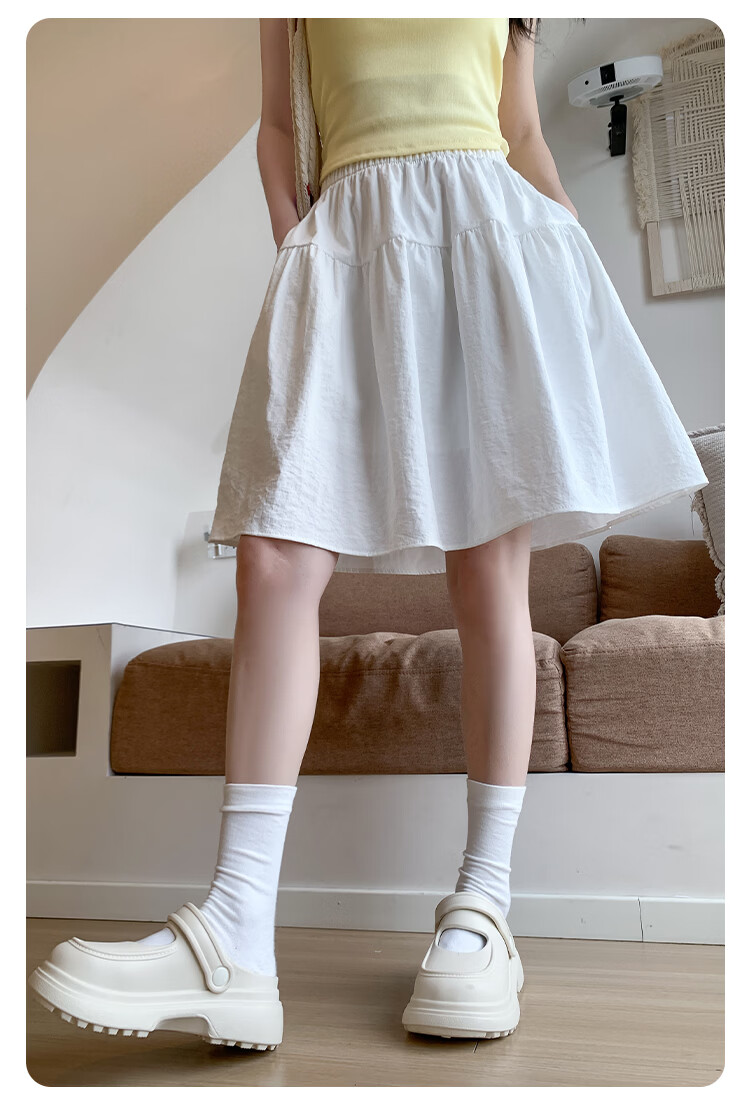 Borui Women's Summer Skirt 2026 New Thin Japanese Casual High-Waist A-Line Anti-Exposure Mid-Length Skirt 12