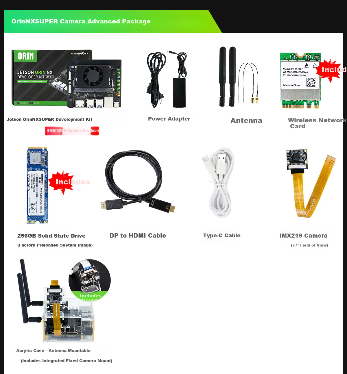 NVIDIA Jetson Orin NX Super 8/16GB Edge Computing Development Board ROS Kit AI Core Board OpenClaw 7