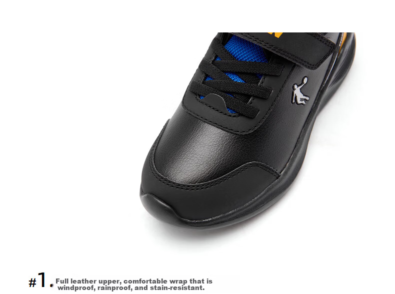 QIAODAN Fleece-Lined Boys' Cotton Shoes Children's Winter Running Shoes Toddler Velcro Sneakers Academy Blue/QIAODAN White Size 29 12