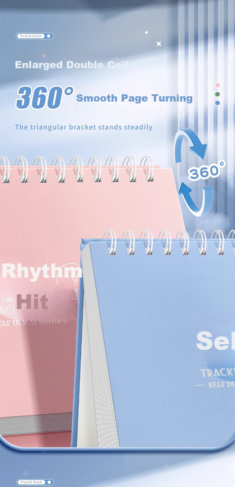 Mili Self-Discipline Check-In Book A5 Study Planner Habit Formation Time Management Daily Weekly Check-In Task Schedule for Elementary Students Children Routine Planning Back-to-School Essential Tool 8