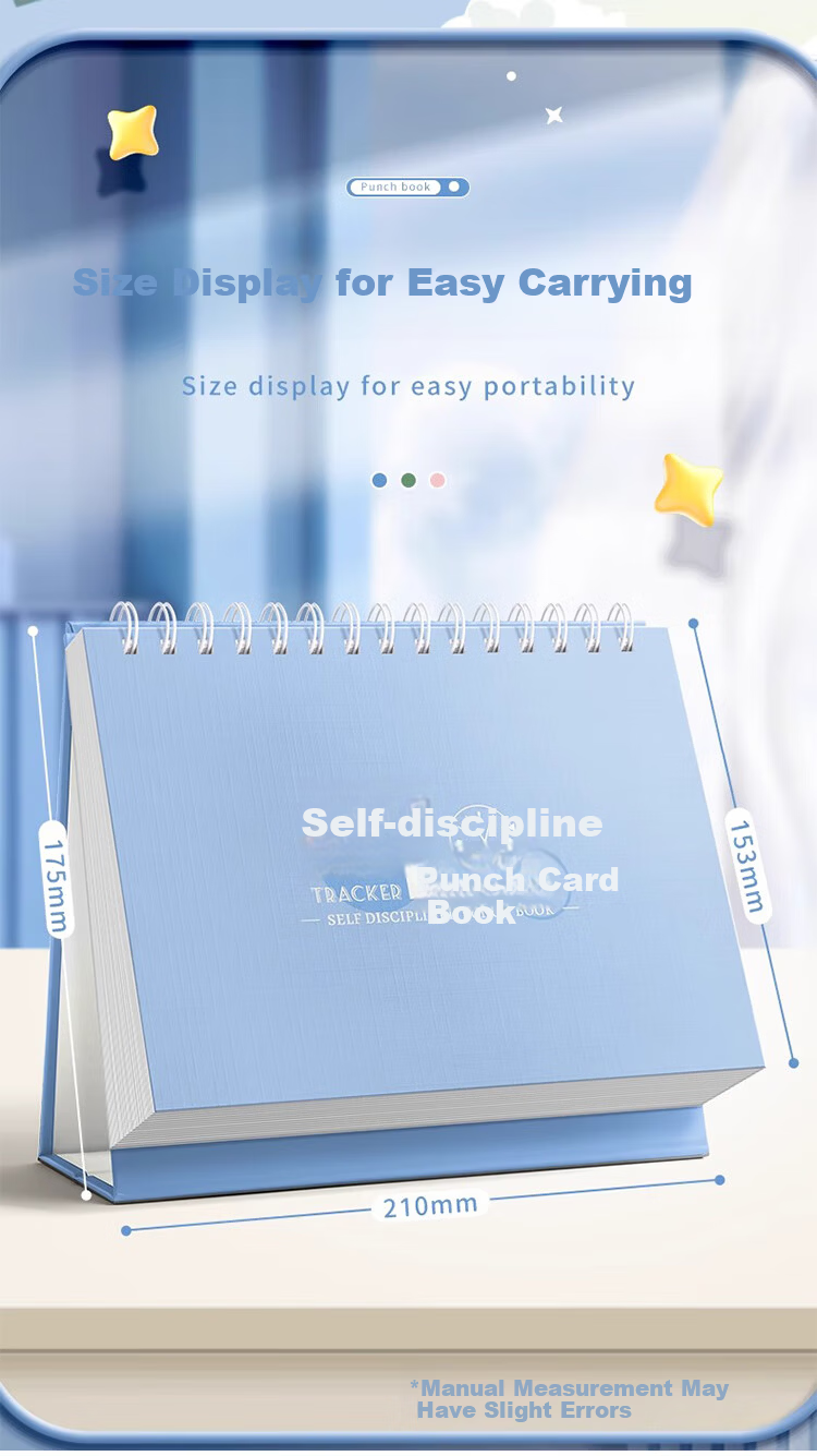 Mili Self-Discipline Check-In Book A5 Study Planner Habit Formation Time Management Daily Weekly Check-In Task Schedule for Elementary Students Children Routine Planning Back-to-School Essential Tool 2