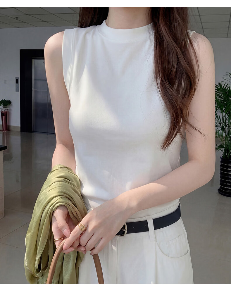 Xunmianren Women's Sleeveless Vest Outerwear Anti-Exposure Side Breast Coverage Inner Camisole Racerback Tank Top Sports Base Layer Shirt 6