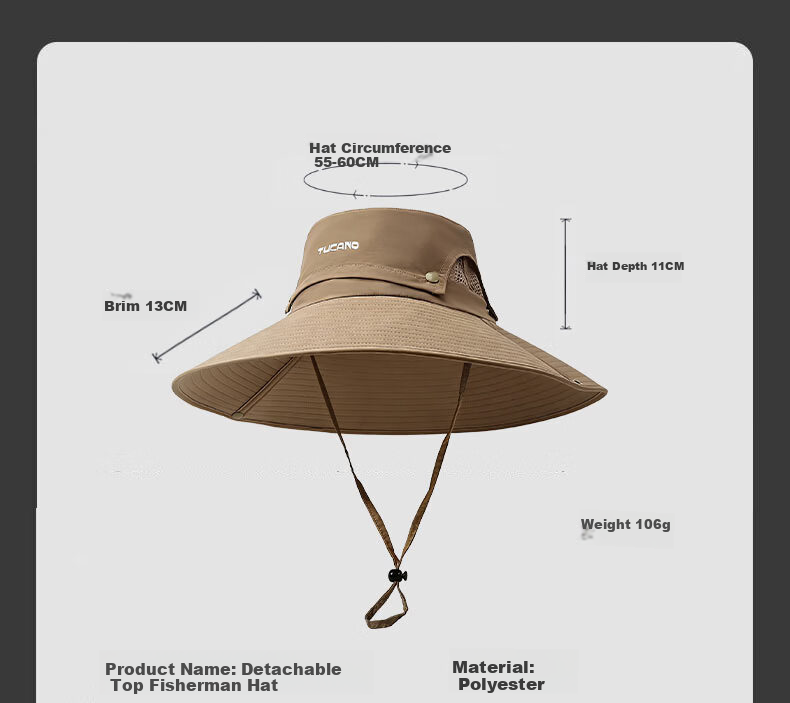TUCANO UV Protection Sun Hat Men Summer Outdoor Anti-UV Fishing Hat Mountaineering Hat Women Fisherman Hat Wide Brim Sun Hat 9
