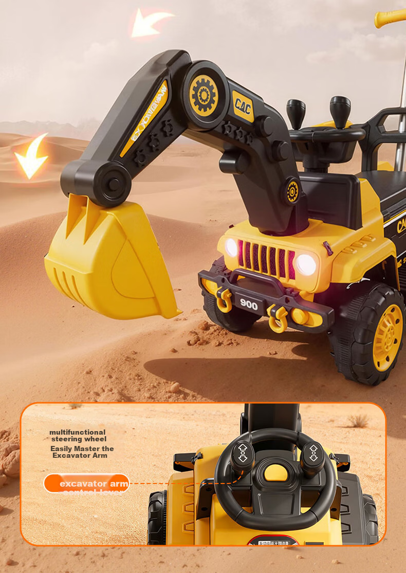 Feige Children's Excavator Electric Ride-On Vehicle for Kids Ages 1-8 Large Toy Car Fully Electric 5