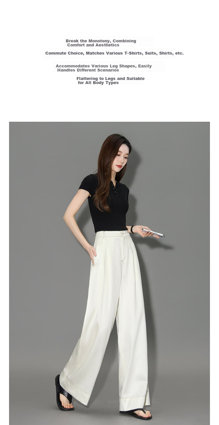 Demana [100 Lyocell] Summer 3D Pleated Color-Blocked Stitching Wide-Leg Slimming Casual Pants for Women Premium Feel 3