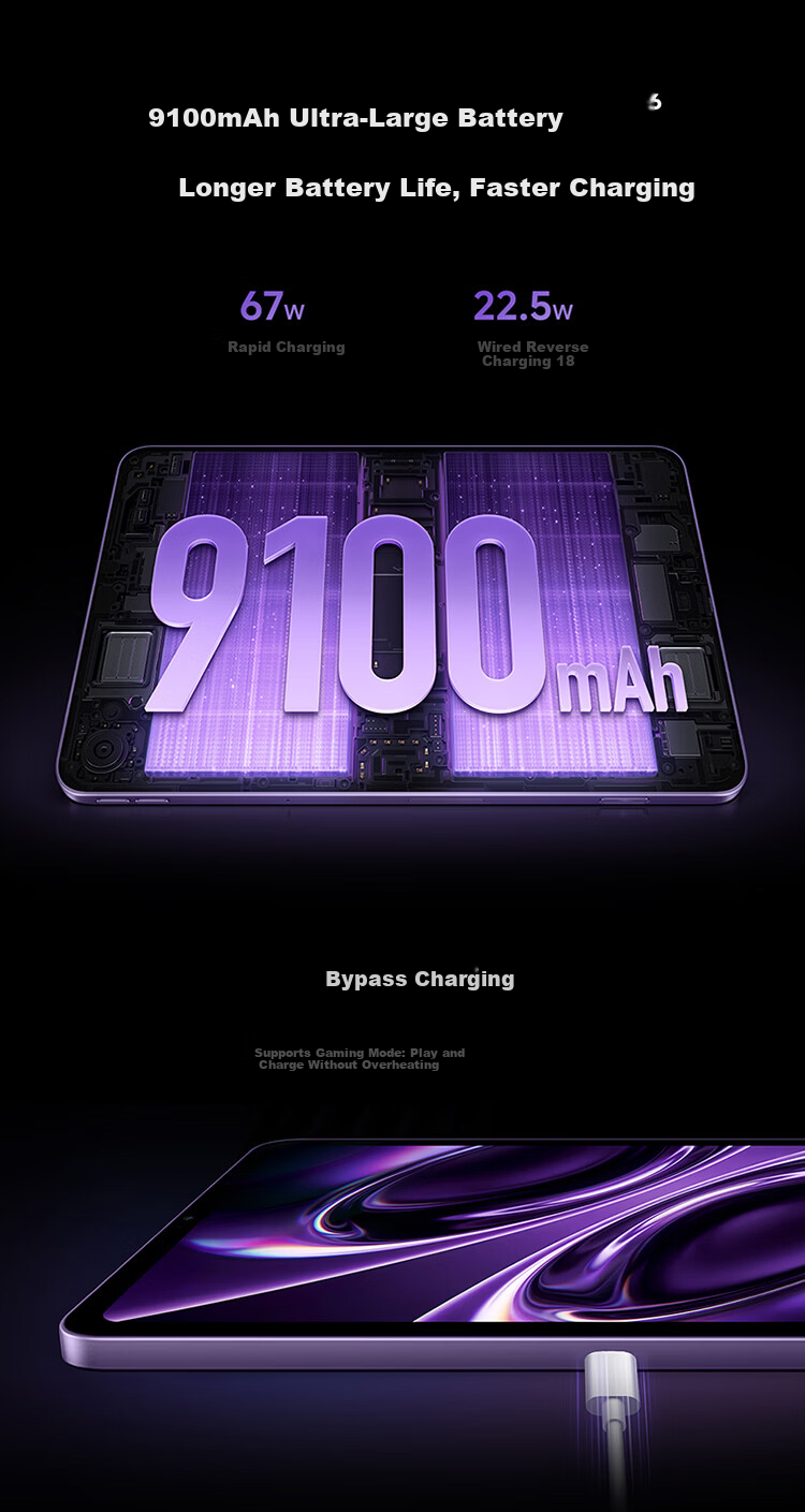 MI Redmi Pad REDMI K Pad 2 8.8-inch Gaming Tablet 3K Display Dimensity 9500 Deep Black 16GB+256GB [New Configuration] Mini Tablet 18