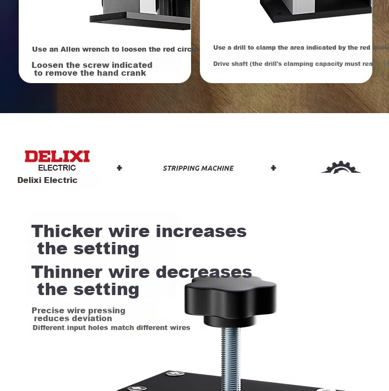 Delixi Electric Wire Stripping Machine Household Copper Wire Peeling Tool Cable Stripper Peeler Device 18