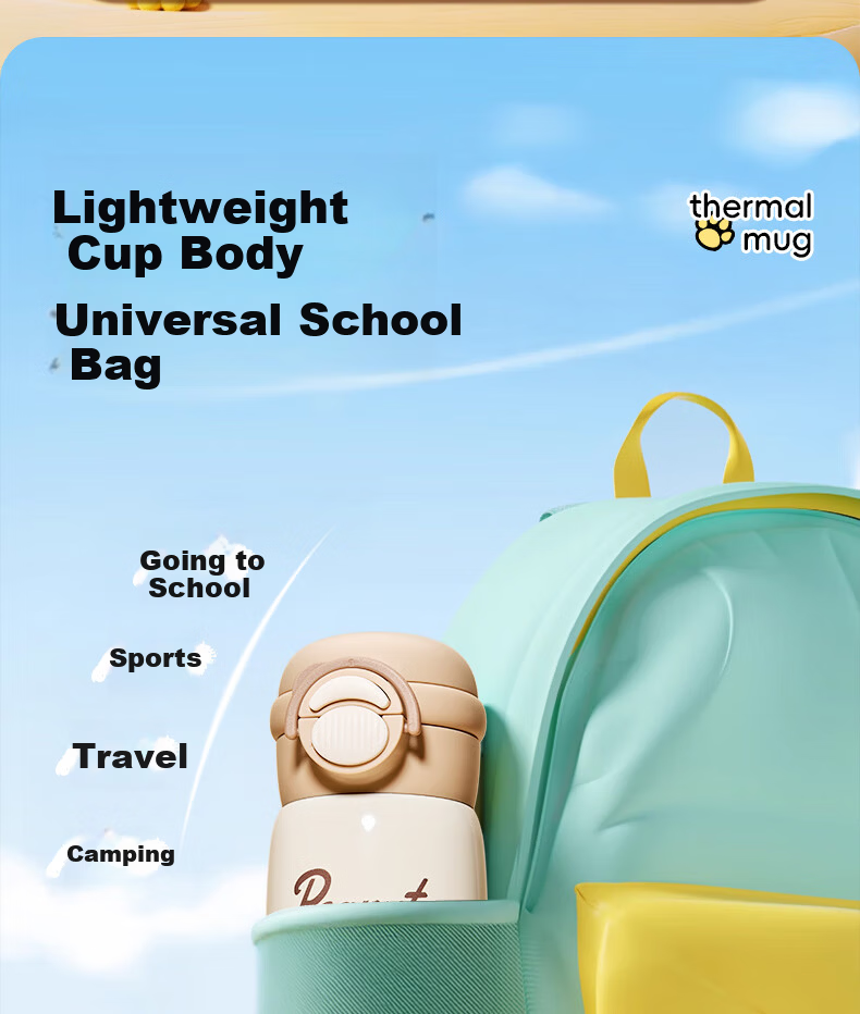 SNOOPY Kids Insulated Water Bottle Large Capacity 316 Stainless Steel Straw Water Bottle Boys Girls Student Dual-Use Portable Drinking Cup 13
